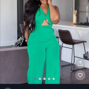 Green one piece jumpsuit
